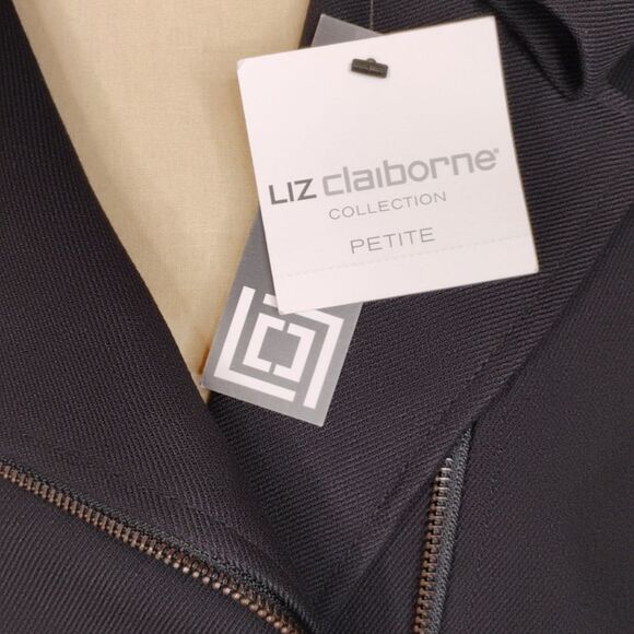 Liz Claiborne Black Zippered Jacket and Pants Set size LP NWT - Picture 4 of 13